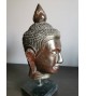 Buste de Bouddha kmer marron