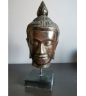 Buste de Bouddha khmer marron
