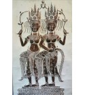 Poster de deux Apsaras en papier relief