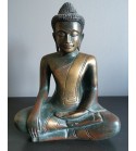 Bouddha bois doré en position du lotus